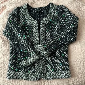 Dana Buchman Black and White Sequin Cardigan